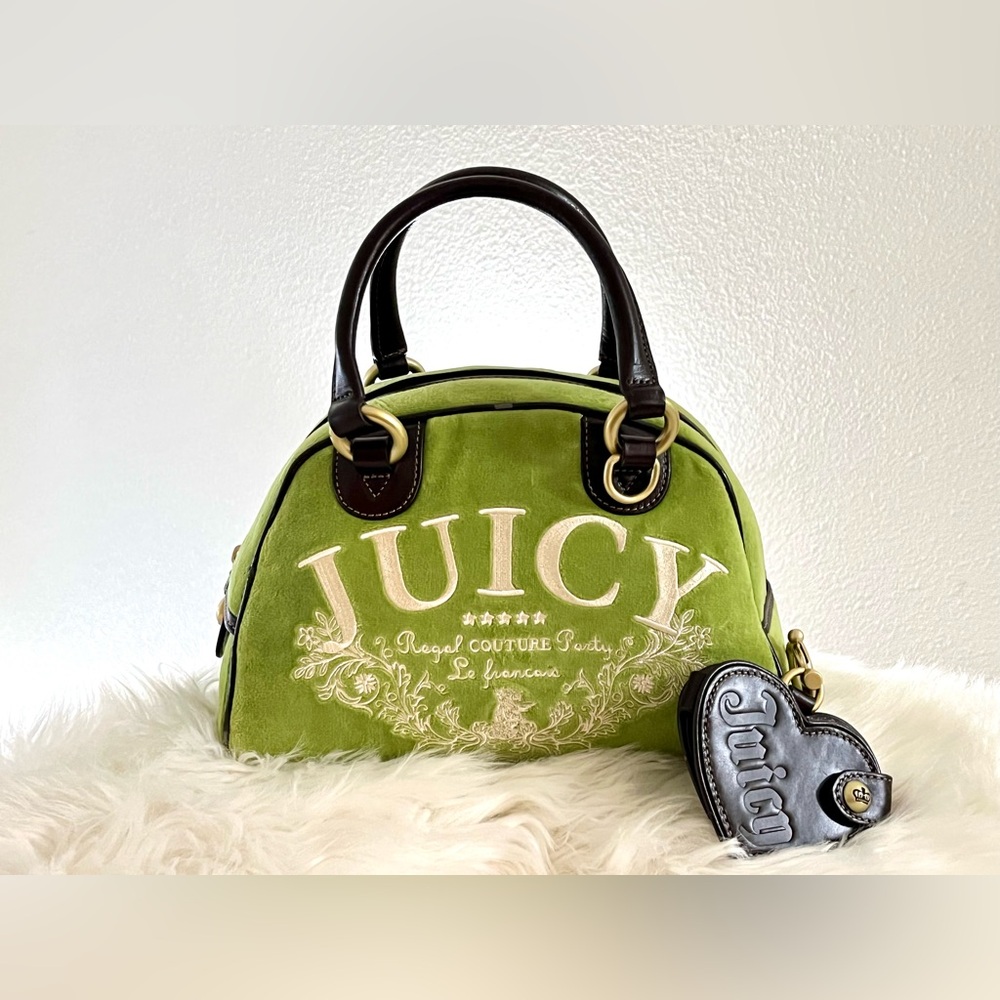 NWT Vintage Y2K HTF RARE Juicy Couture Authentic Green Brown Bowler Bag